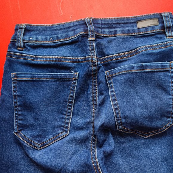 Ardene Eightytwo high rise jegging button fly blue women's size 7 - Picture 4 of 7